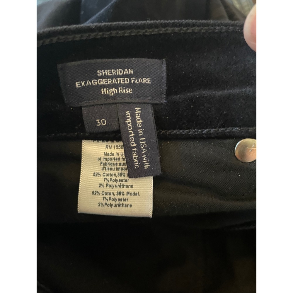 Veronica Beard Sheridan Exaggerated Flare High‎ Rise Black Velvet Jeans Size 30 - Picture 8 of 8